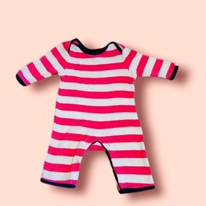 Old Navy pink/white  stripped jumpsuit newborns